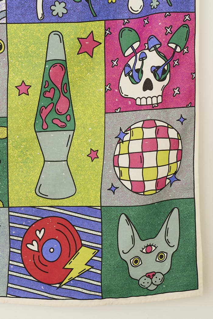 Trippy Hippie Tapestry 3' by 3 1/2'