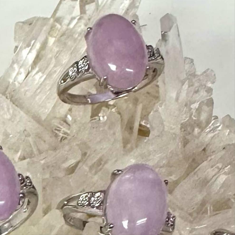Kunzite White Bronze Ring - Various Sizes