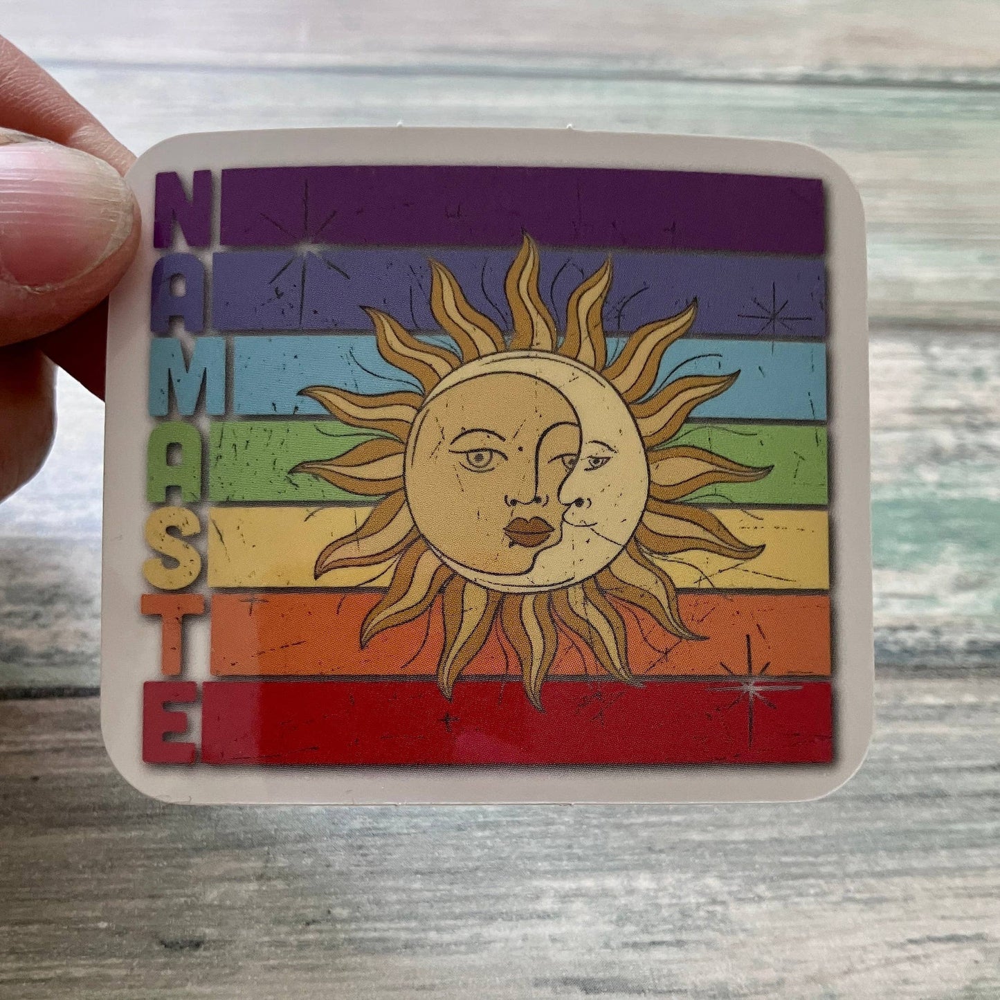 Namaste Sun and Moon Sticker