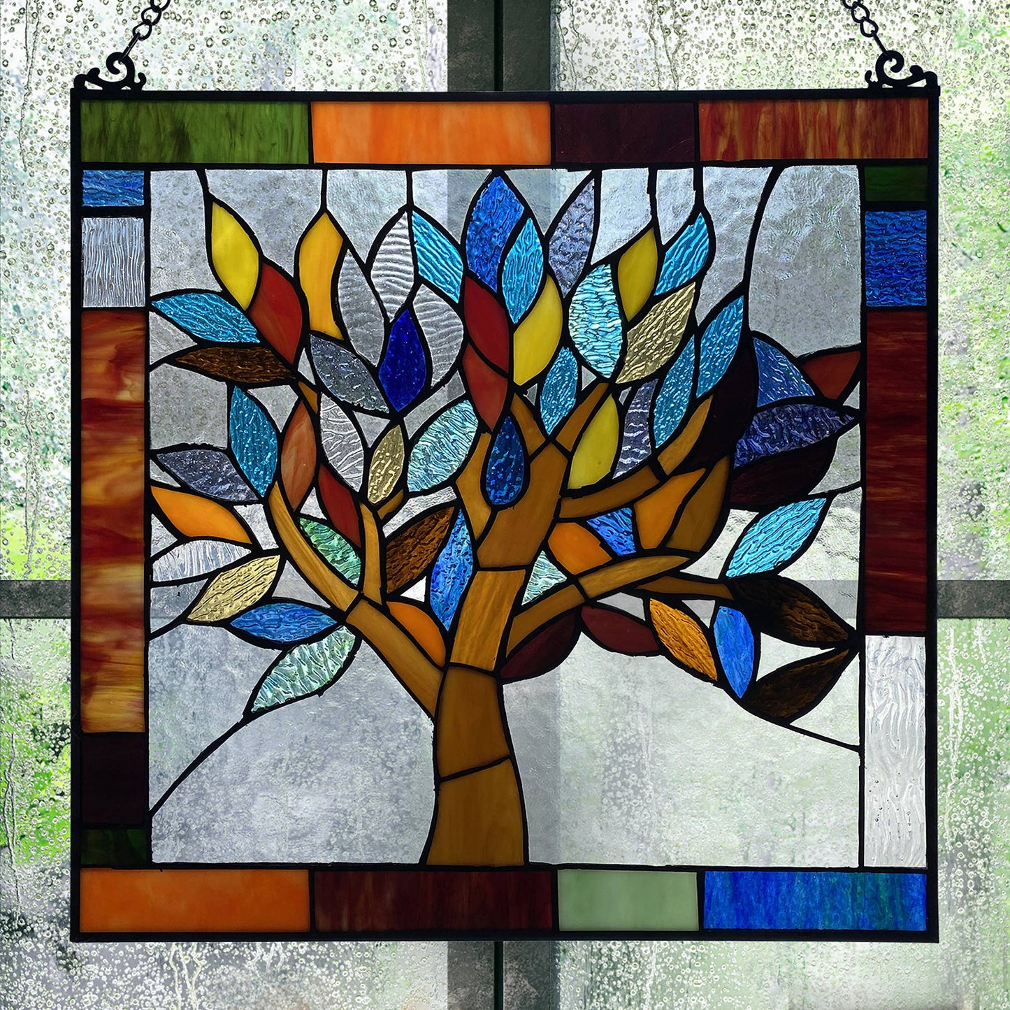 Marely Multicolor Mystical Tree Window Panel - Stainglass