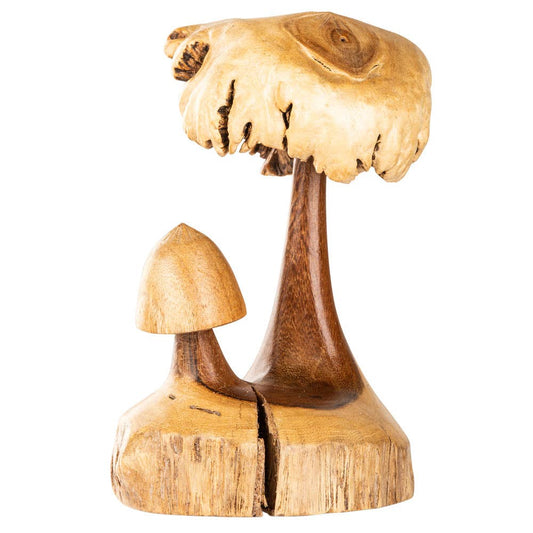 Wooden Two Mushrooms 7 "