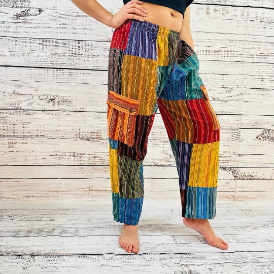 Unisex Patchwork Palazzo
Pants with Pockets