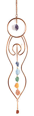 Goddess with Charka Stones Wall Hanging 19"x 3"