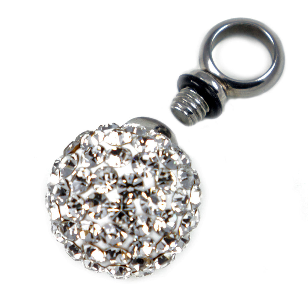 Stainless Steel Rhineston Ball Keepsake Love Vial