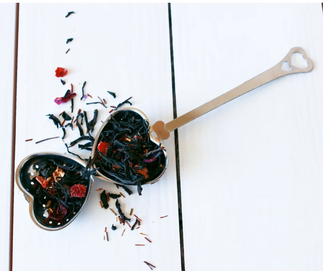 Witchy Pooh's Tea Strainer, Long Handle - Heart Shaped