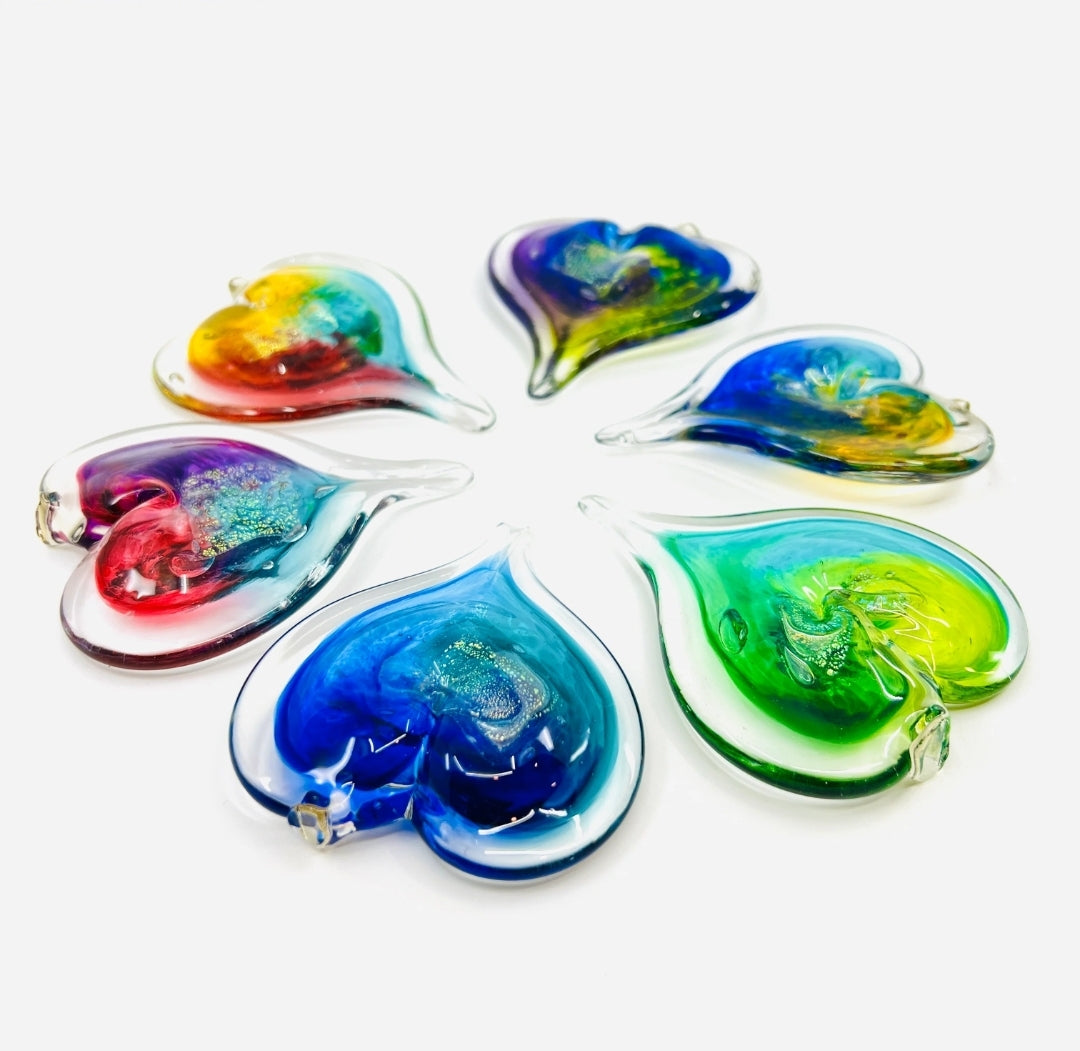 Blown Glass Small Heart by Luke Adams 3" - Suncatcher