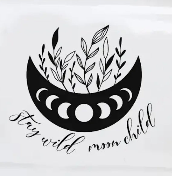Moon Child Moon Phase Vinyl Sticker / Car Decal