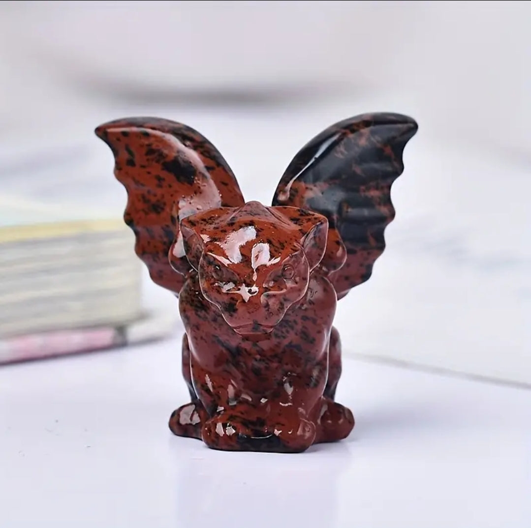 Mini Carved Crystal Gargoyle - Various