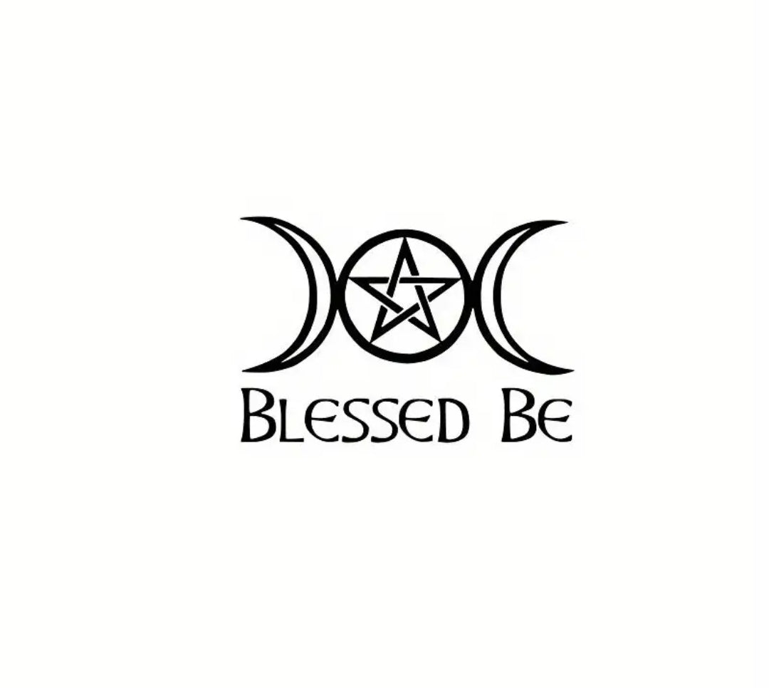 Blessed Be (Triple Moon) Vinyl Sticker / Car Decal