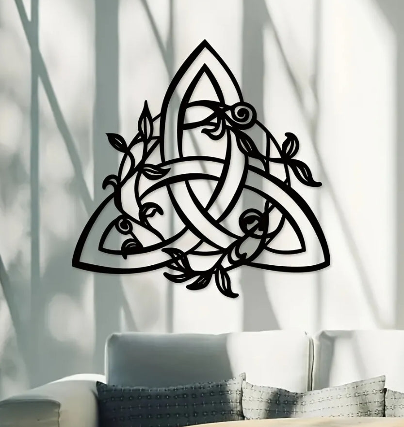 Ivy and Triquetra Metal Wall Iron Art