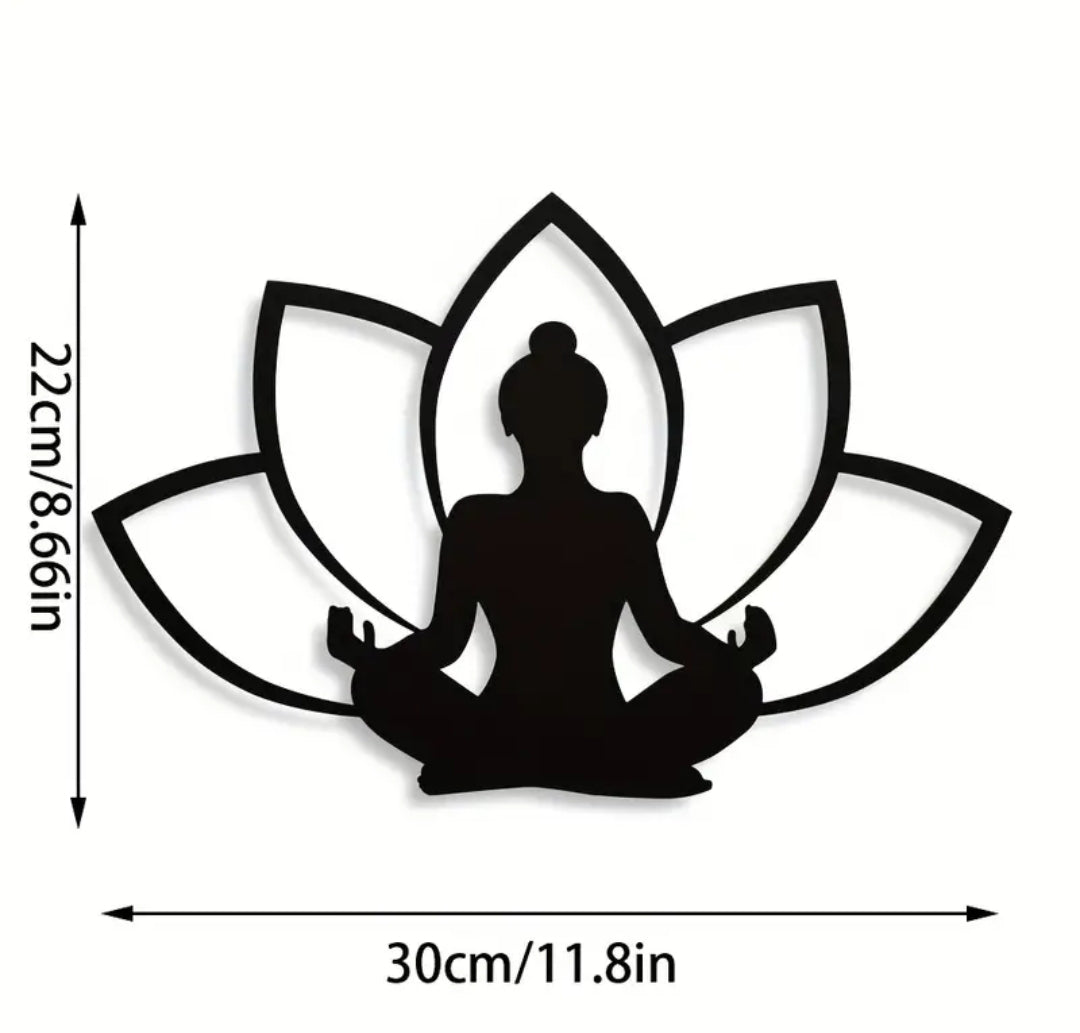 Lotus and Buddha Metal Wall Iron Art