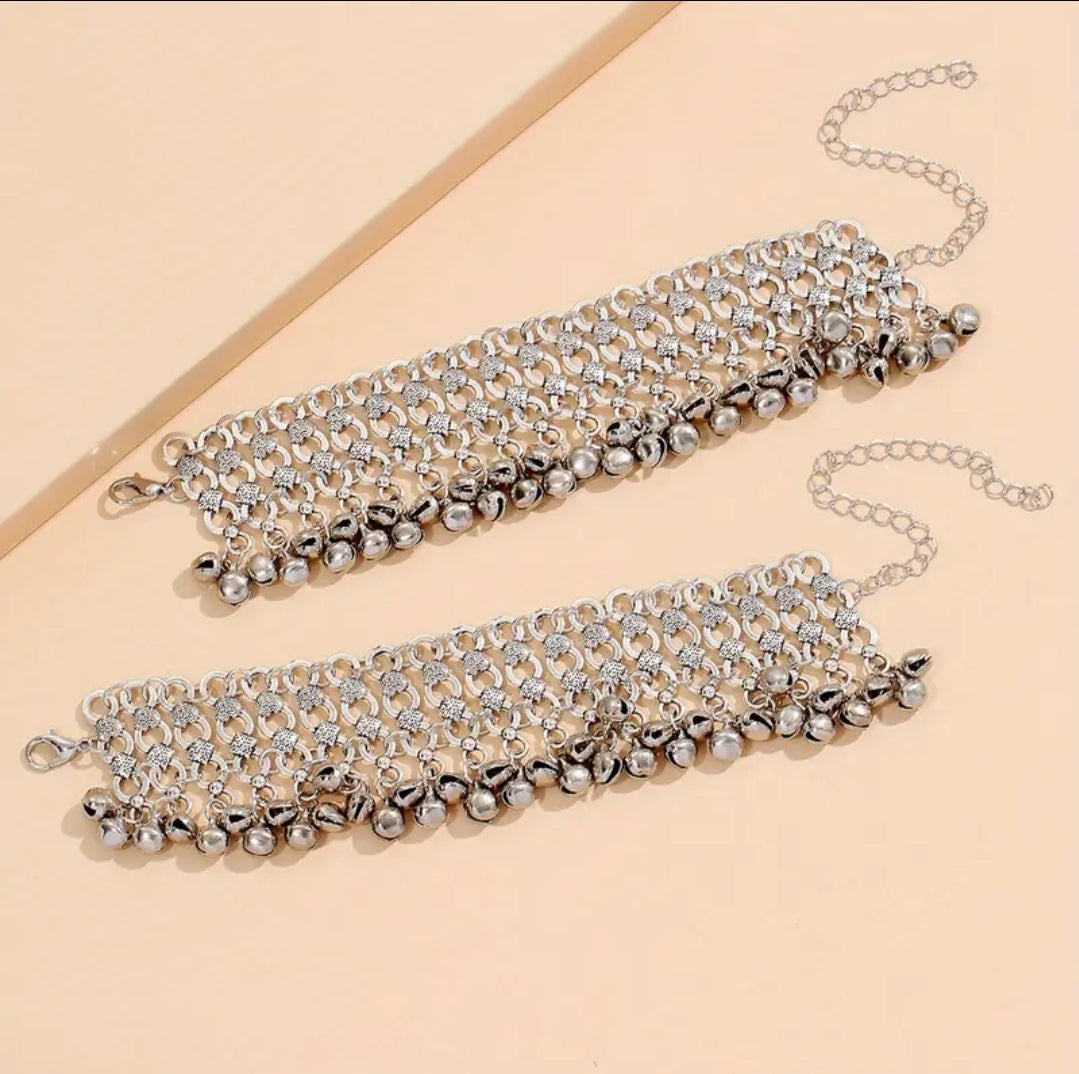 Boho Style Bell Jingle Anklets / Belly Dance / Goddess Dance