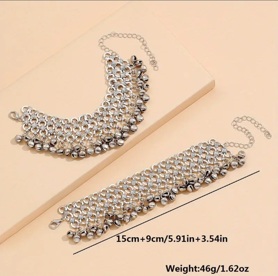 Boho Style Bell Jingle Anklets / Belly Dance / Goddess Dance