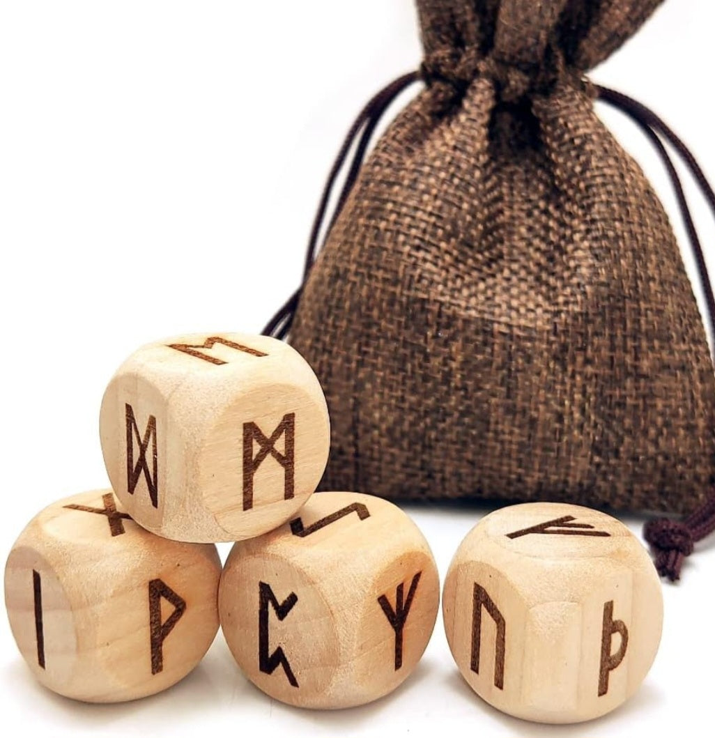 Elder Futhark Rune Wooden Dice