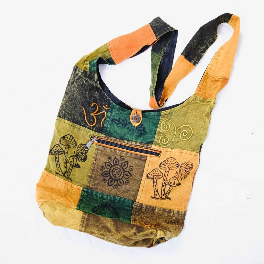 Boho Patchwork Mushroom Bag / Purse – Tree Of Life Shoppe