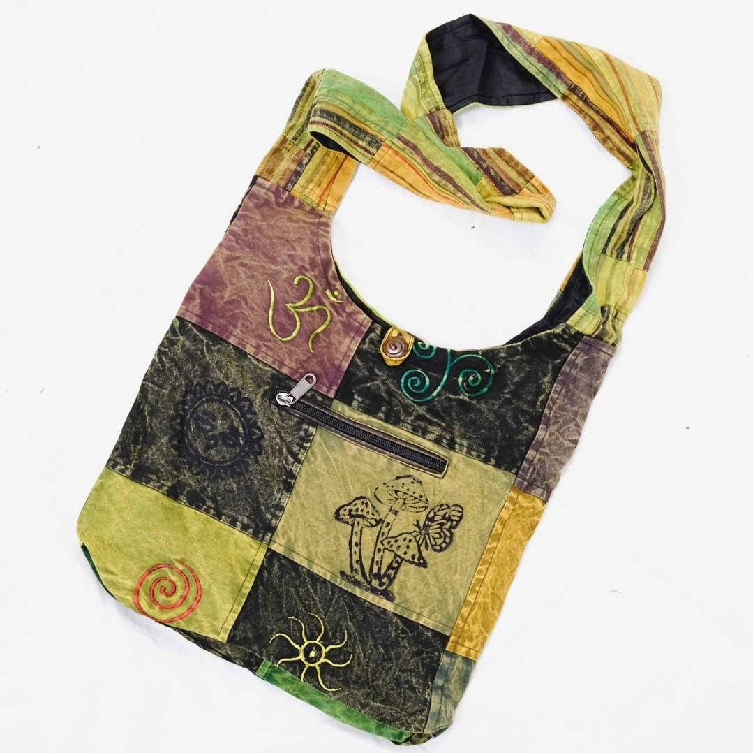 Boho Patchwork Mushroom Bag / Purse