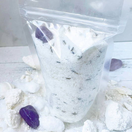 Raven's Nest Amethyst Crystal & Lavender Pink Himalayan Salt Bath Soak