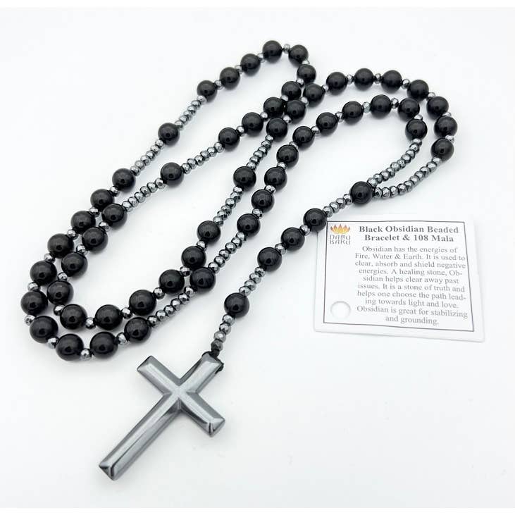 Black Obsidian Rosary - Prayer Beads - 8mm