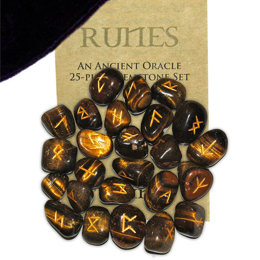 Tiger Eye Gemstone Runes - Starlinks Gifts