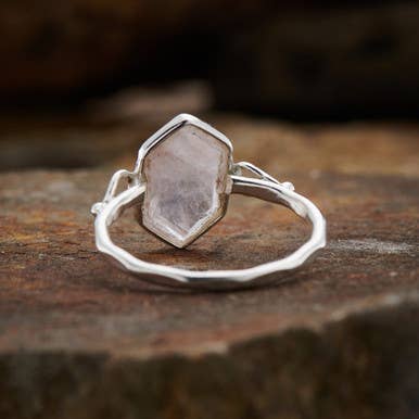 Rose Quartz Double Terminated Ring
