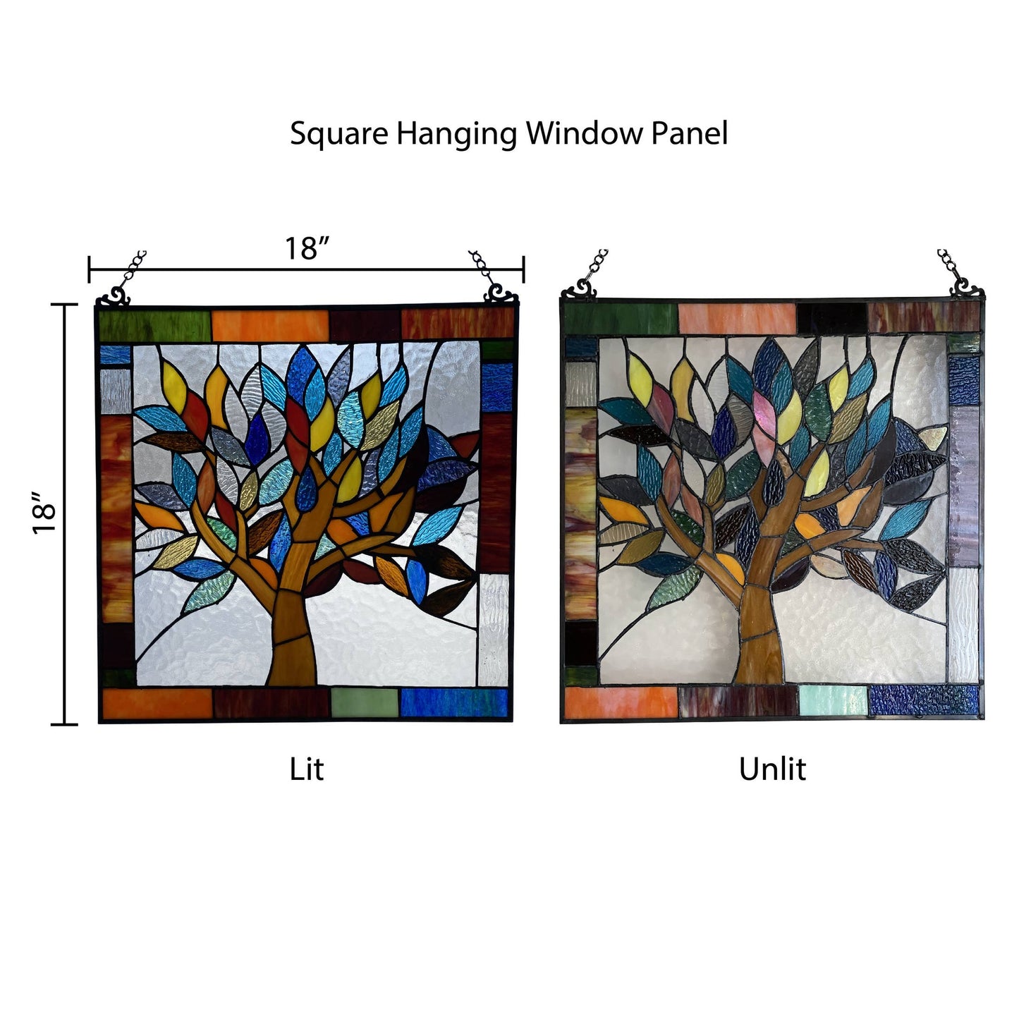 Marely Multicolor Mystical Tree Window Panel - Stainglass