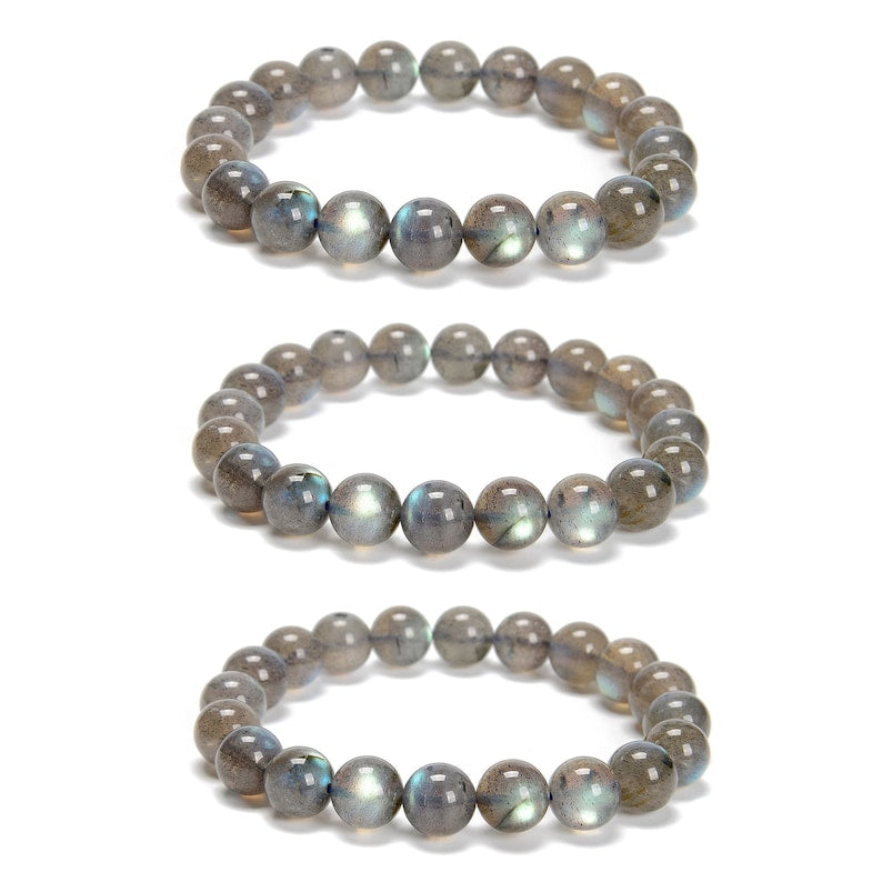Grey Labradorite - Bead Bracelet 8 mm