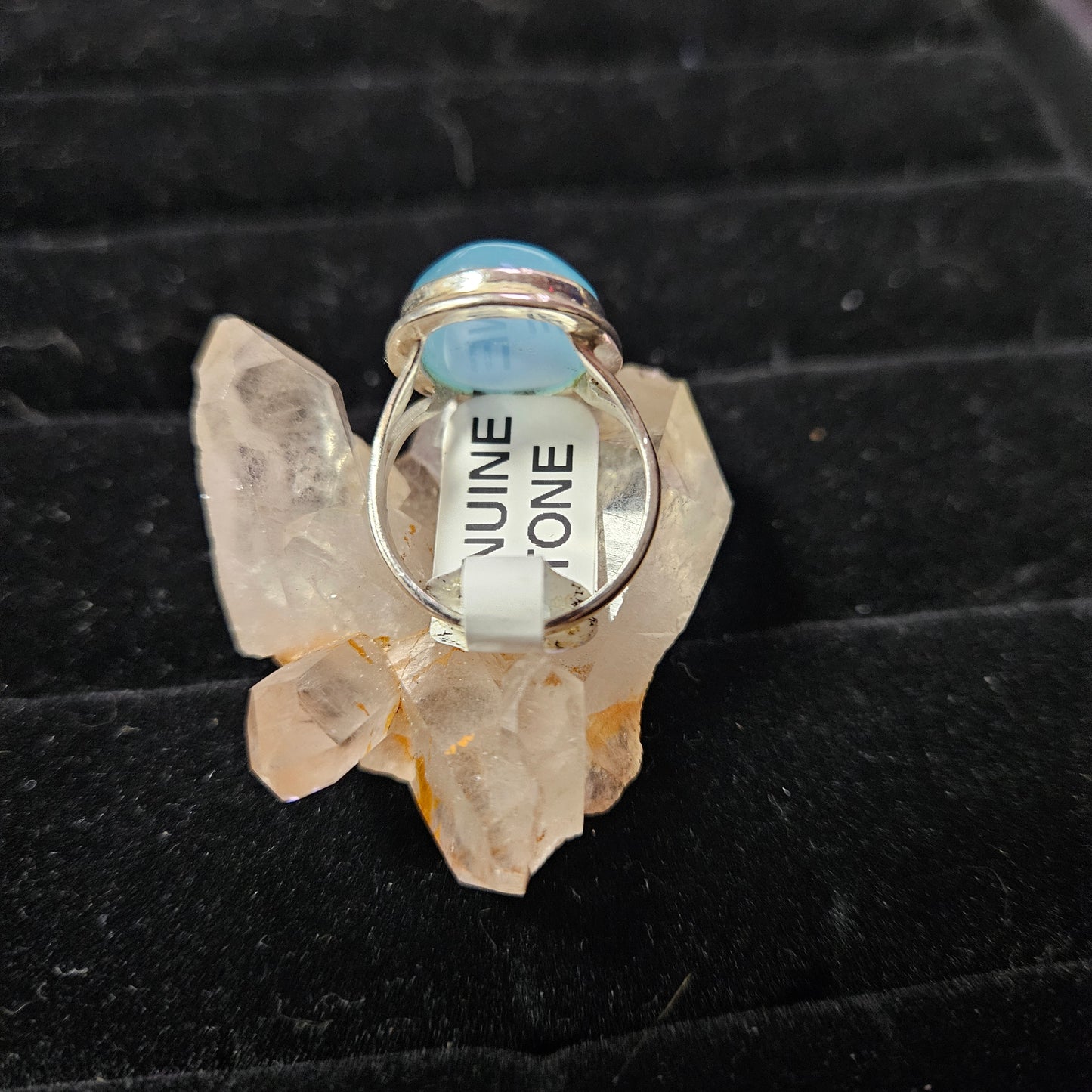 Sterling Blue Lace Boho Agate Ring - Size 7