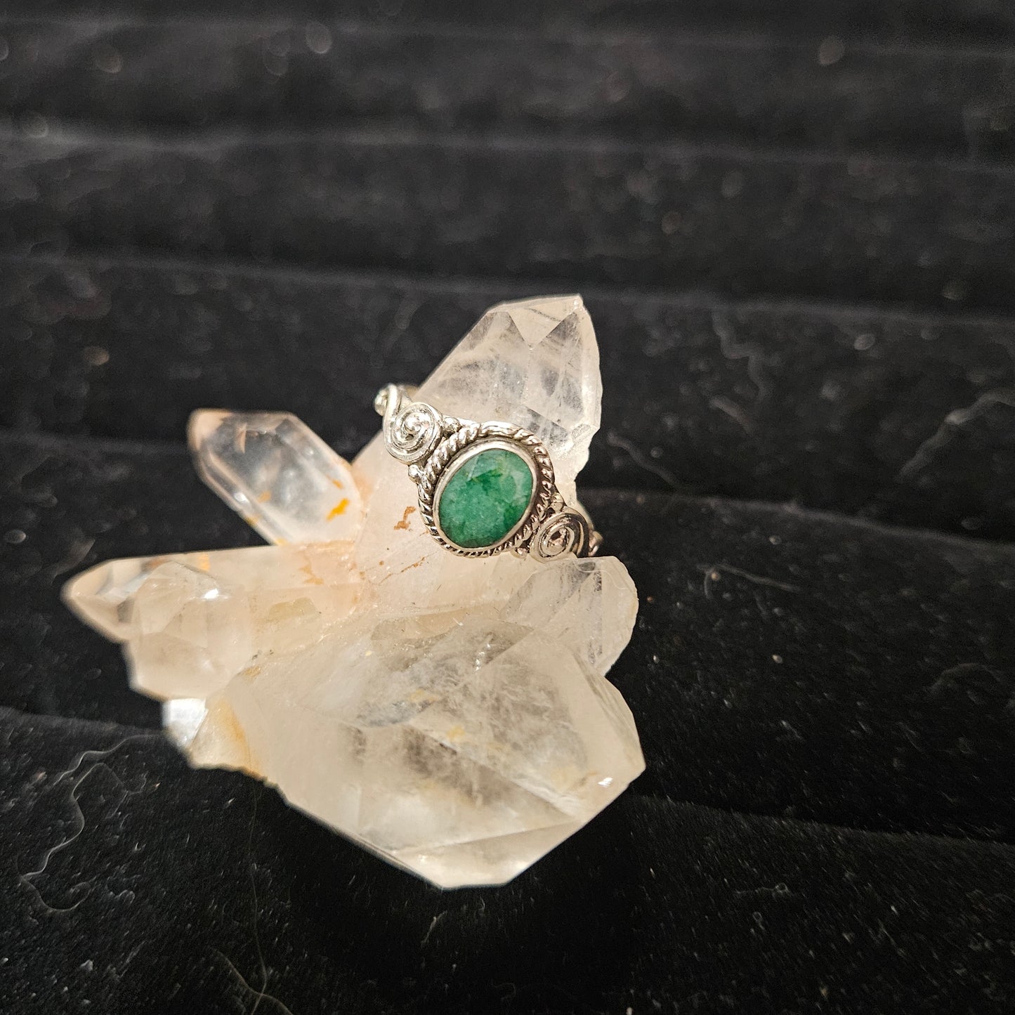 Sterling Silver Oval Green Amethyst ( Prasiolite ) Sterling Silver Ring - Size 6