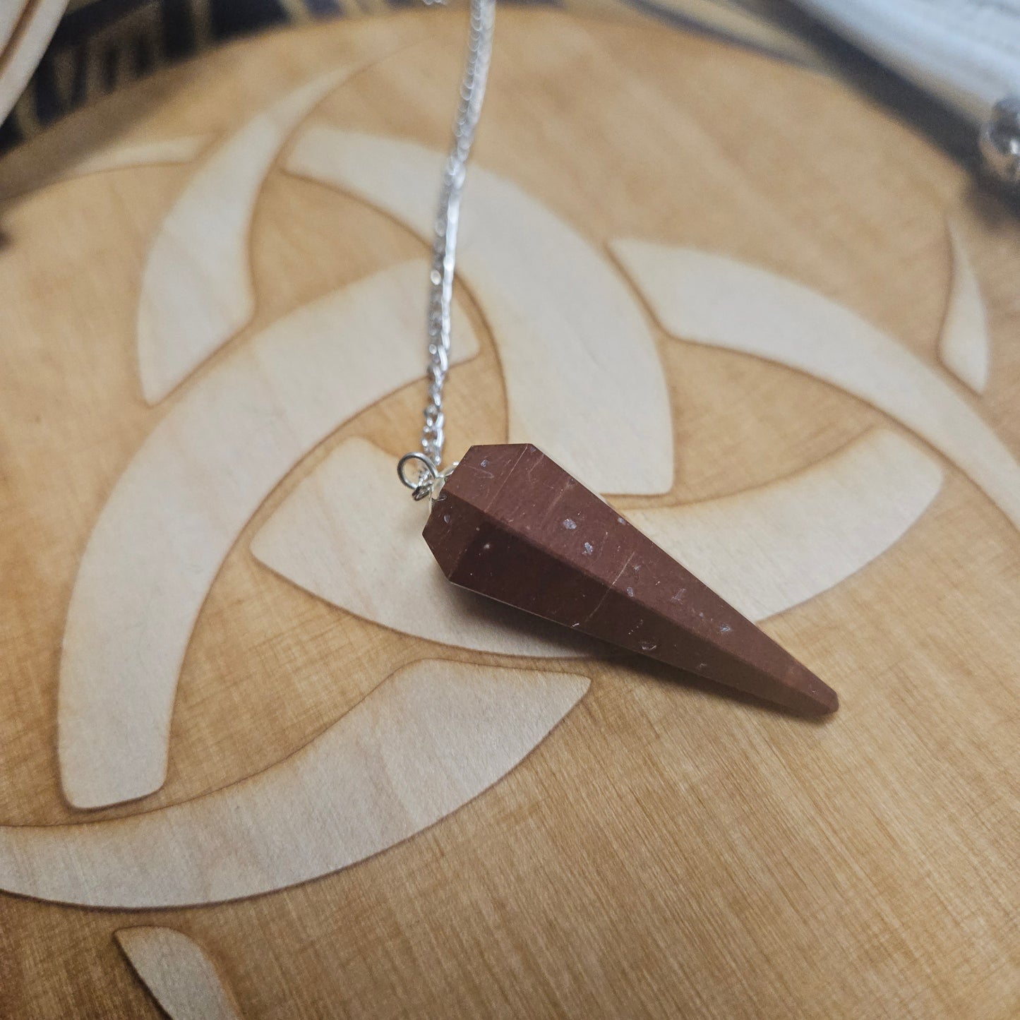 Six Sided Gemstone Pendulums - Red Jasper