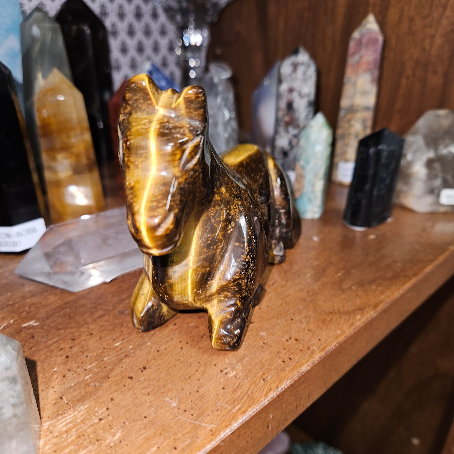 Tiger Eye Carved Horse