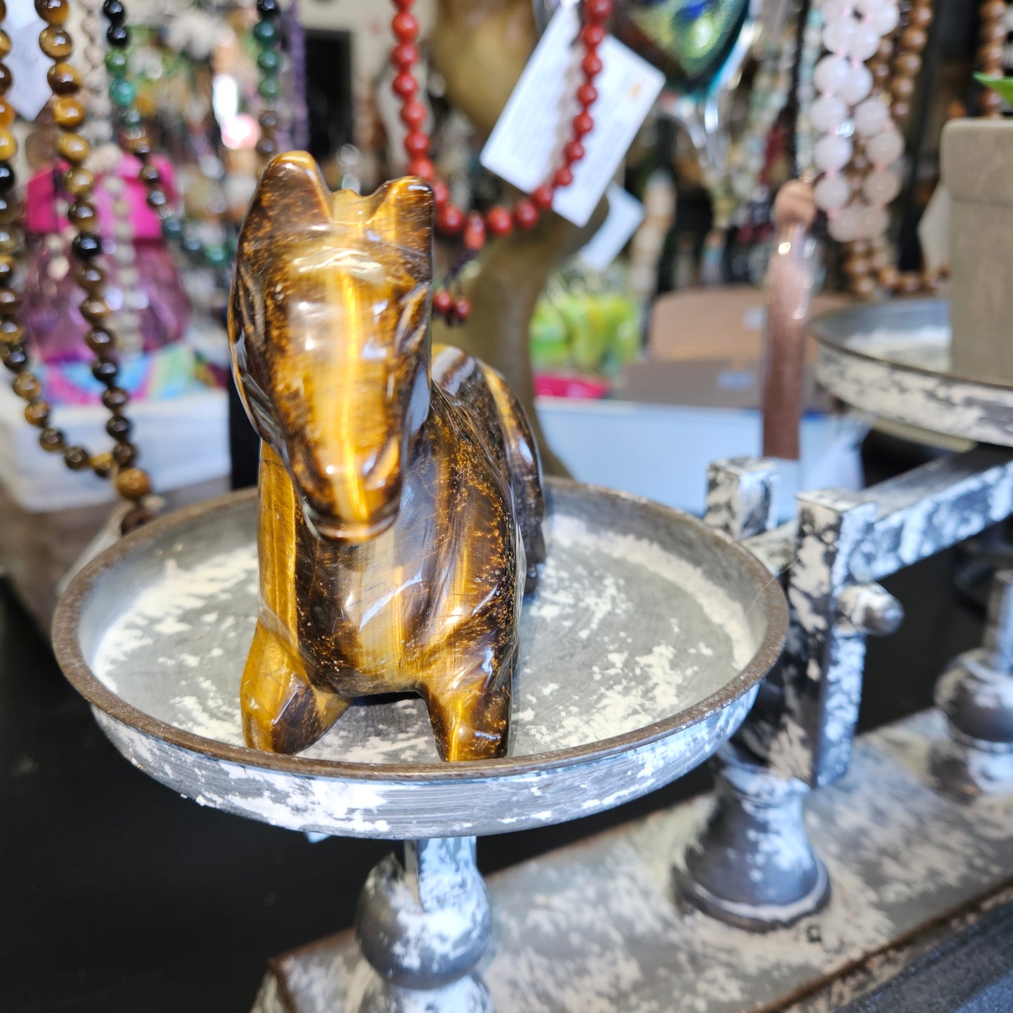 Tiger Eye Carved Horse