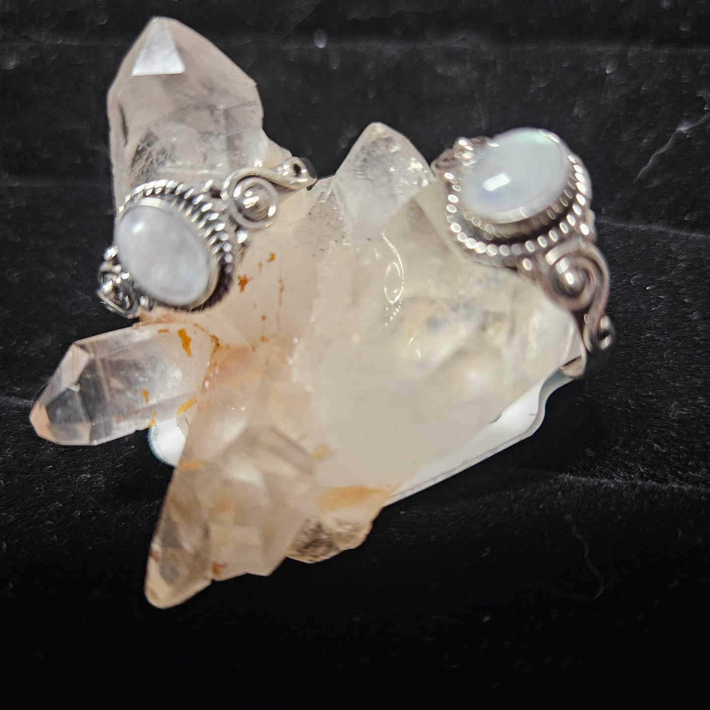 Ring Genuine Oval White Labradorite - Sterling Silver 925 - Size 8