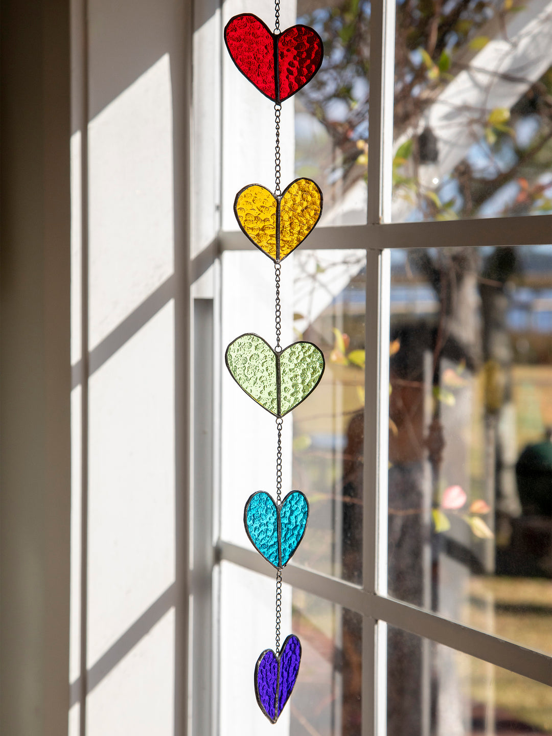 Stained Glass Mobile - Hearts