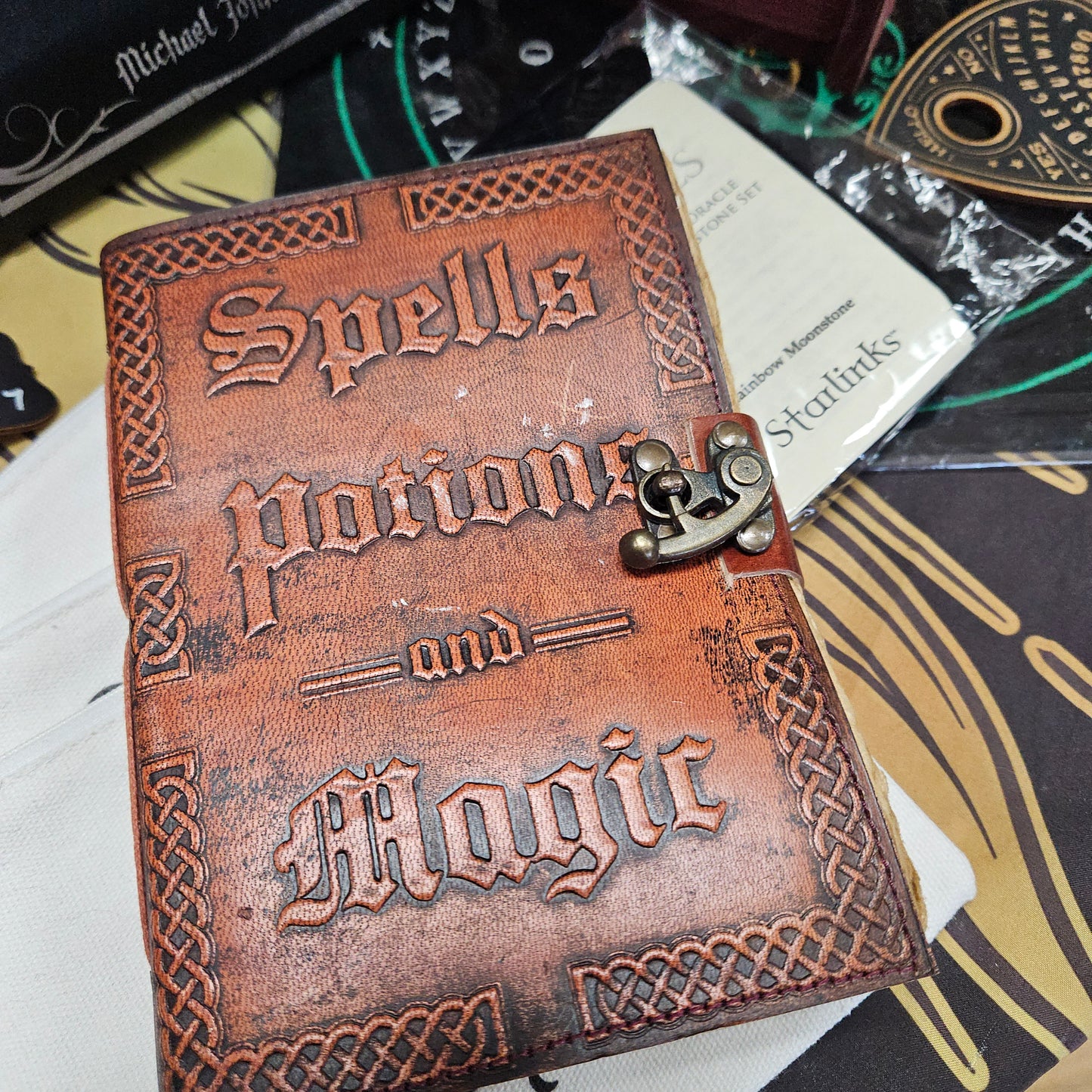 Book of Spells Potions and Magic Leather Journal with Latch 5 x 7 "