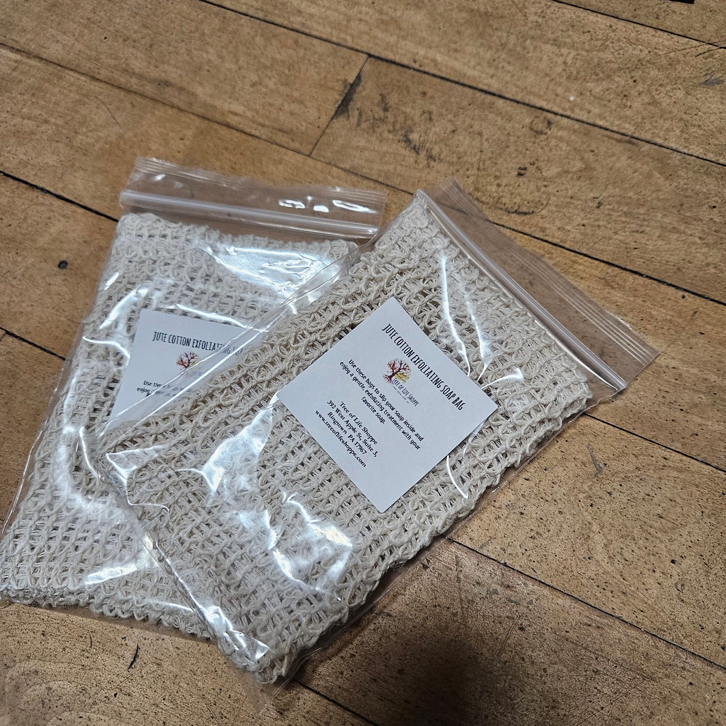 Jute Exfoliating Soap Bag with Drawstring