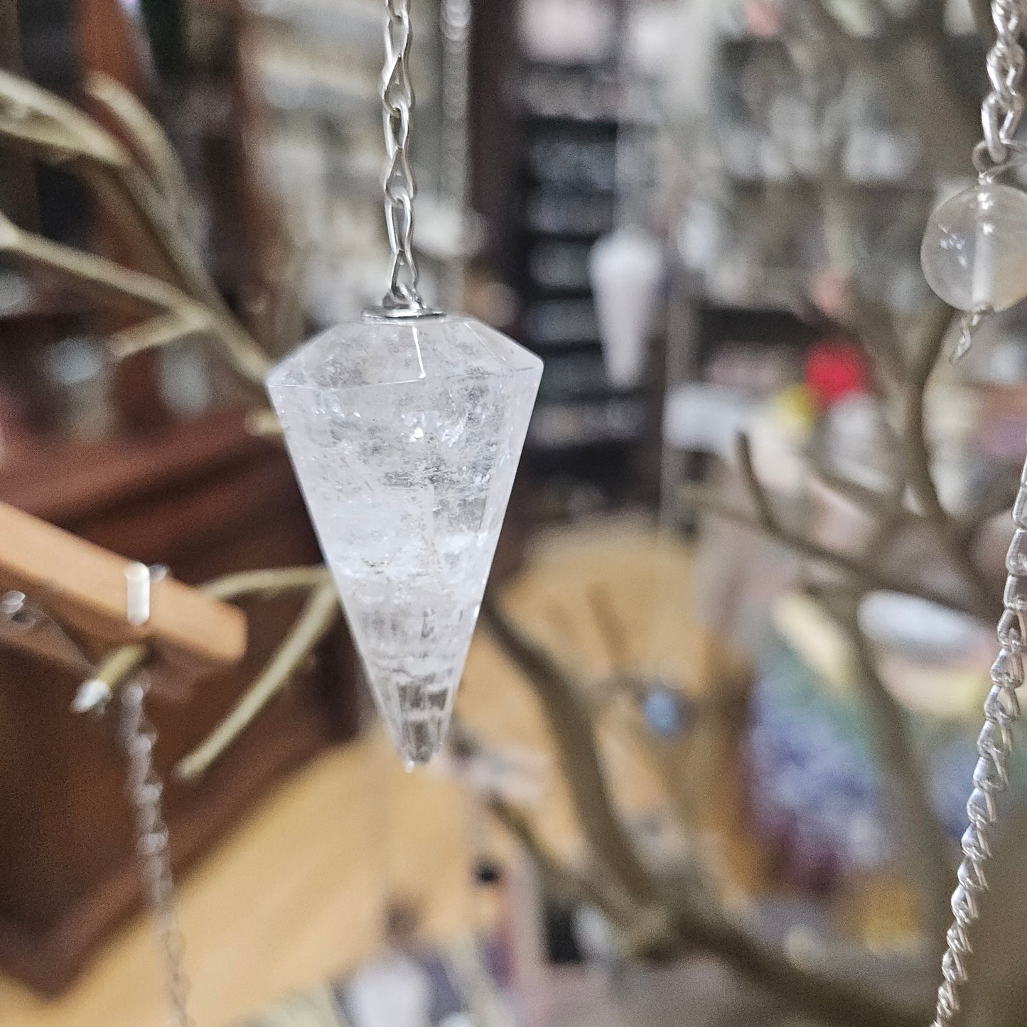 Six Sided Gemstone Pendulums - Clear Quartz