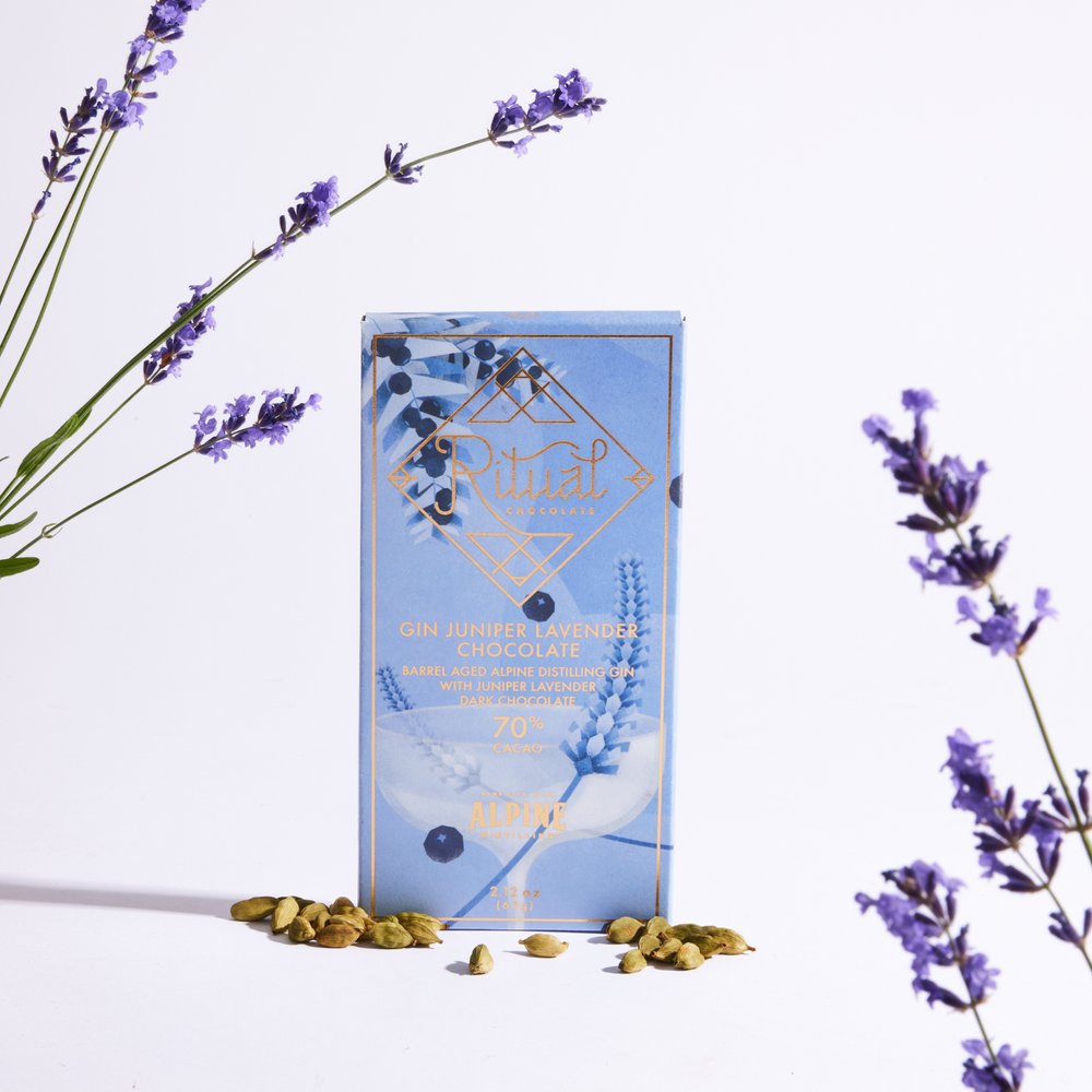 Ritual Chocolate - Gin Juniper Lavender Chocolate 70% Cacao