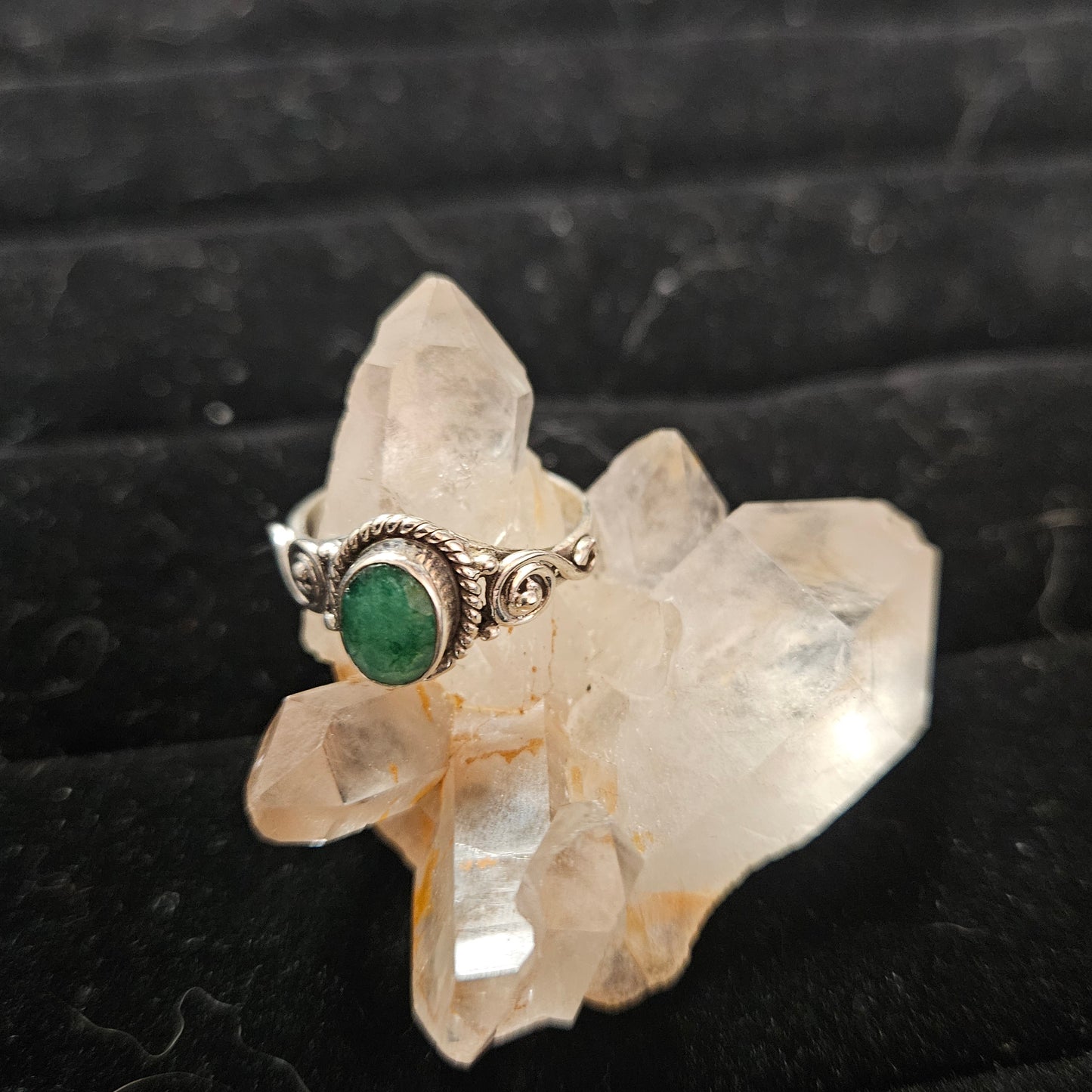 Sterling Silver Oval Green Amethyst ( Prasiolite ) Sterling Silver Ring - Size 6