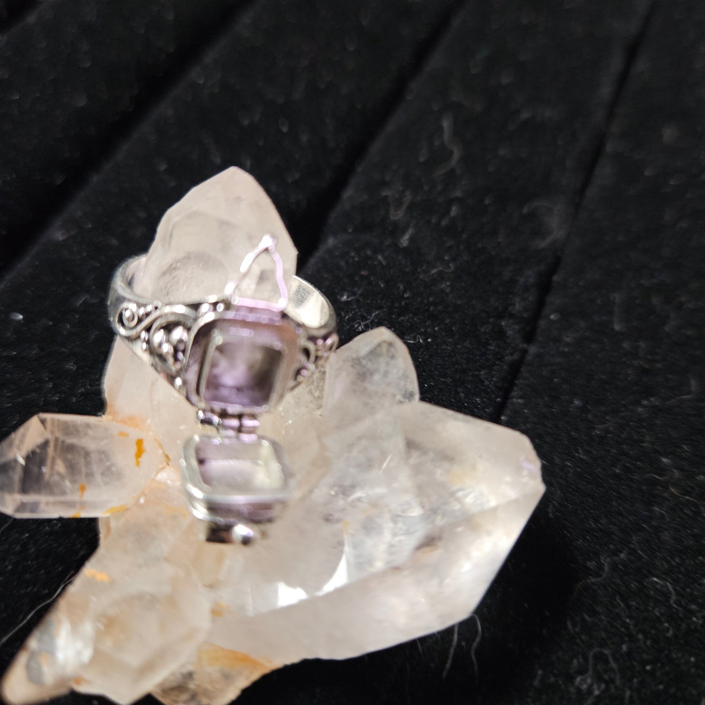 Poison Box Ring Citrine- Size 7 - Sterling Silver 925