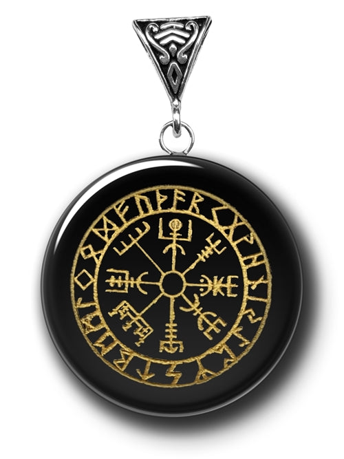 Vegvisir on Obsidian for Deep Power - Symbology Gemstones Collection