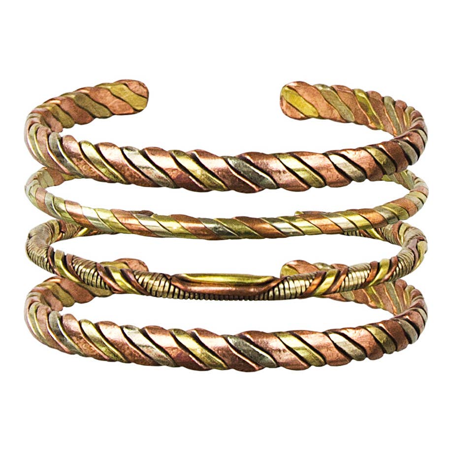 Adjustable Bracelet 3 Metal Twist Thin - Various (4pack)