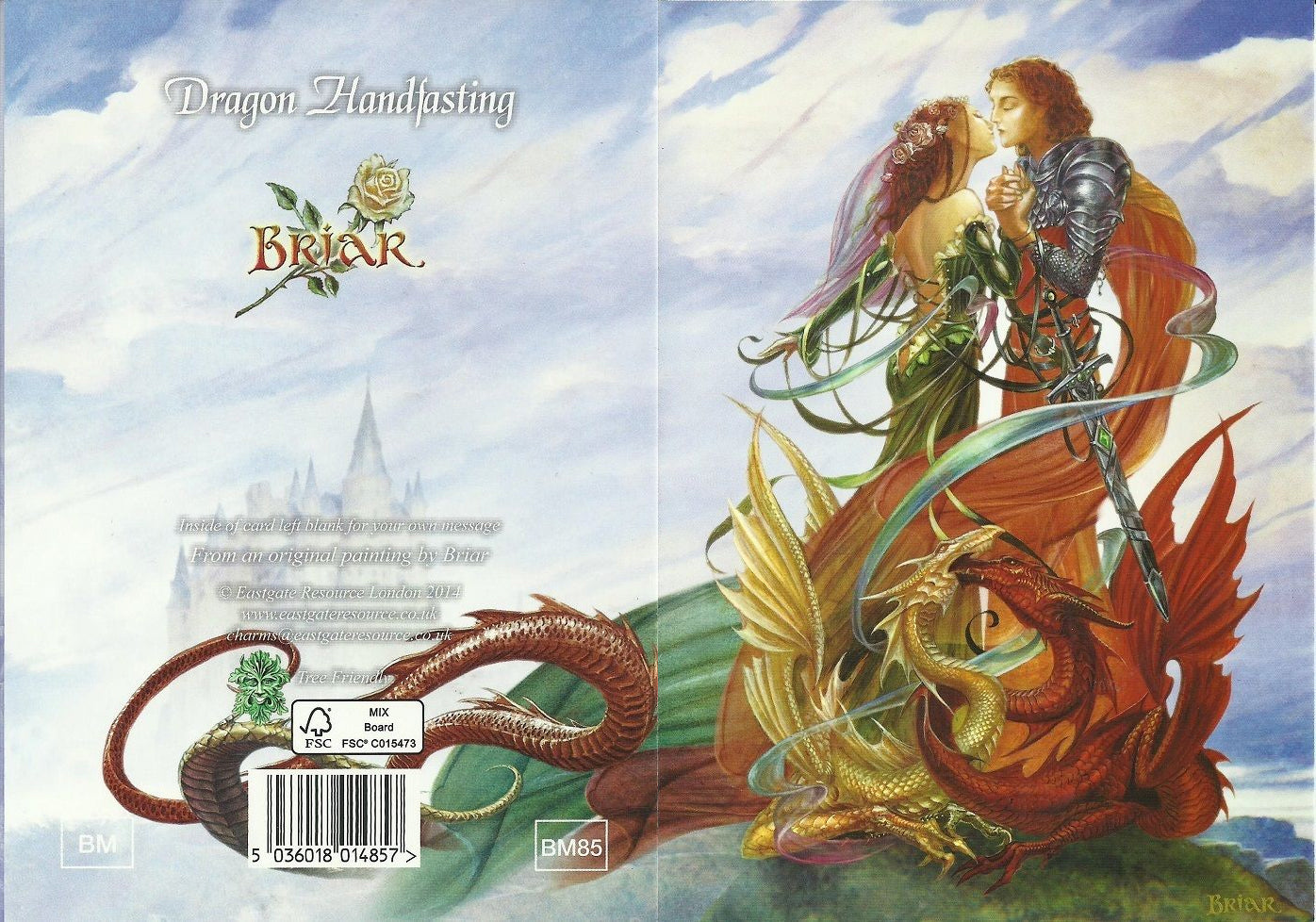 Dragon Handfasting Greeting Card by Brair (Blank Inside)