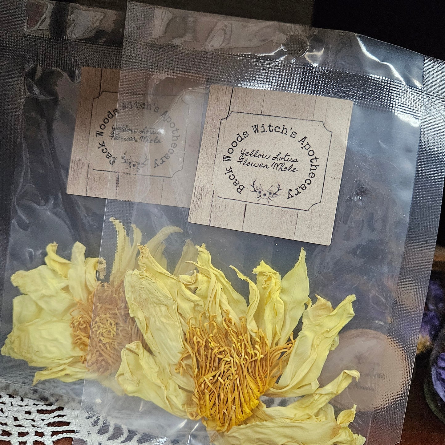 Yellow Lotus Flower Whole Flower Dried