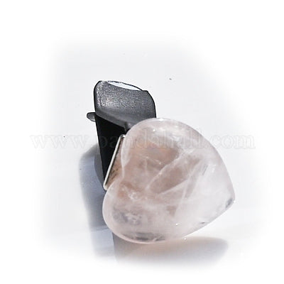Crystal / Gemstone Heart Shaped Car Vent Clips 3/4" - Various