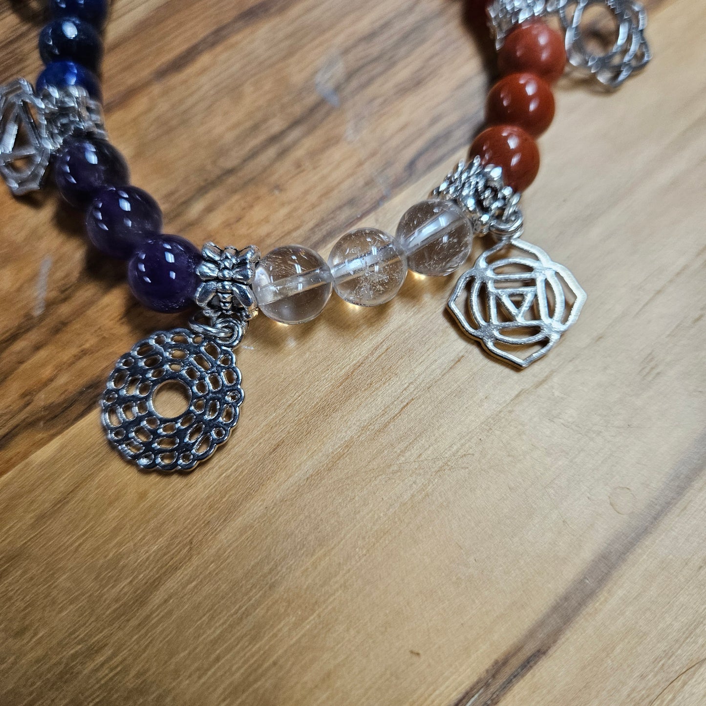7 Chakra Bracelet 8 mm with Charms
