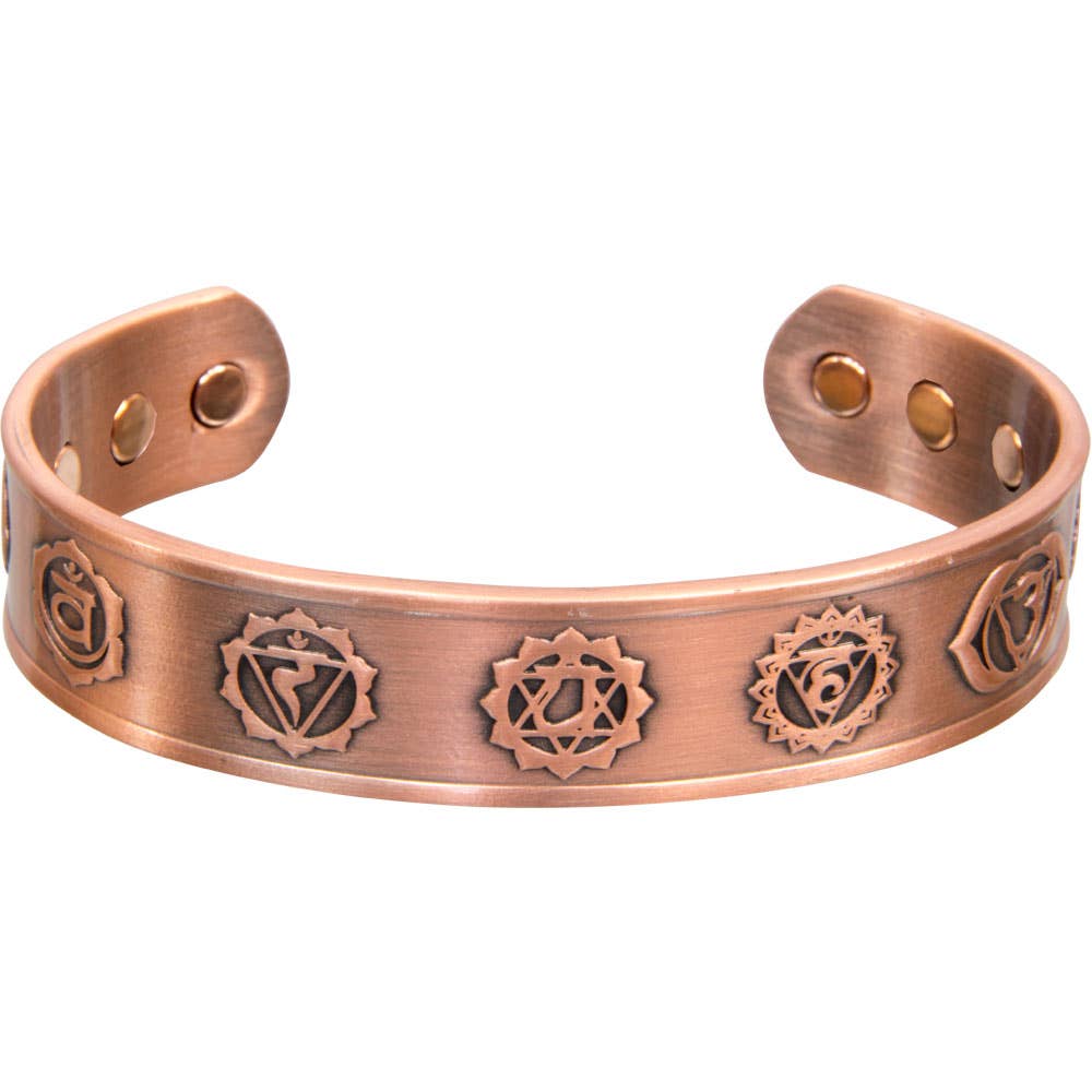 Magnetic Copper Bracelet - Seven Chakras - Antique