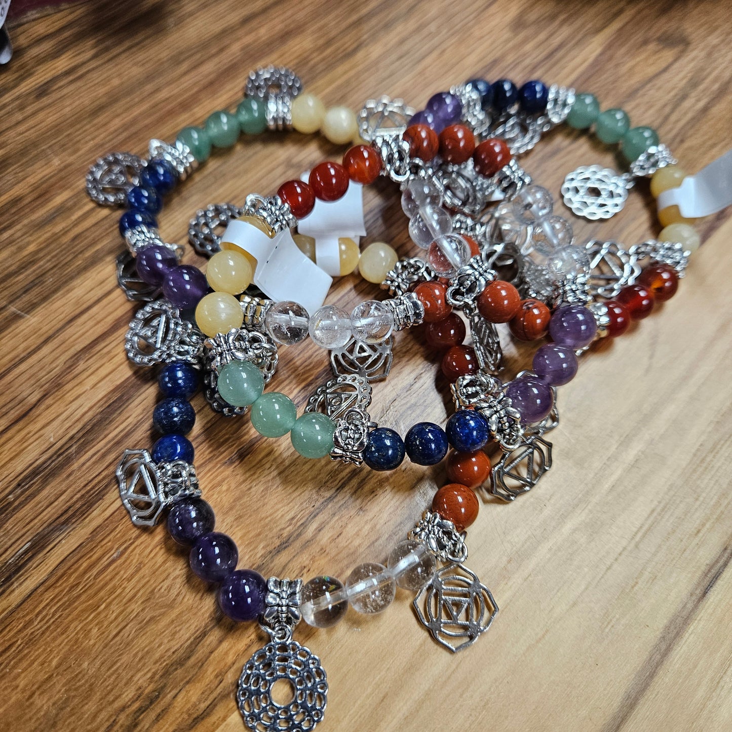 7 Chakra Bracelet 8 mm with Charms