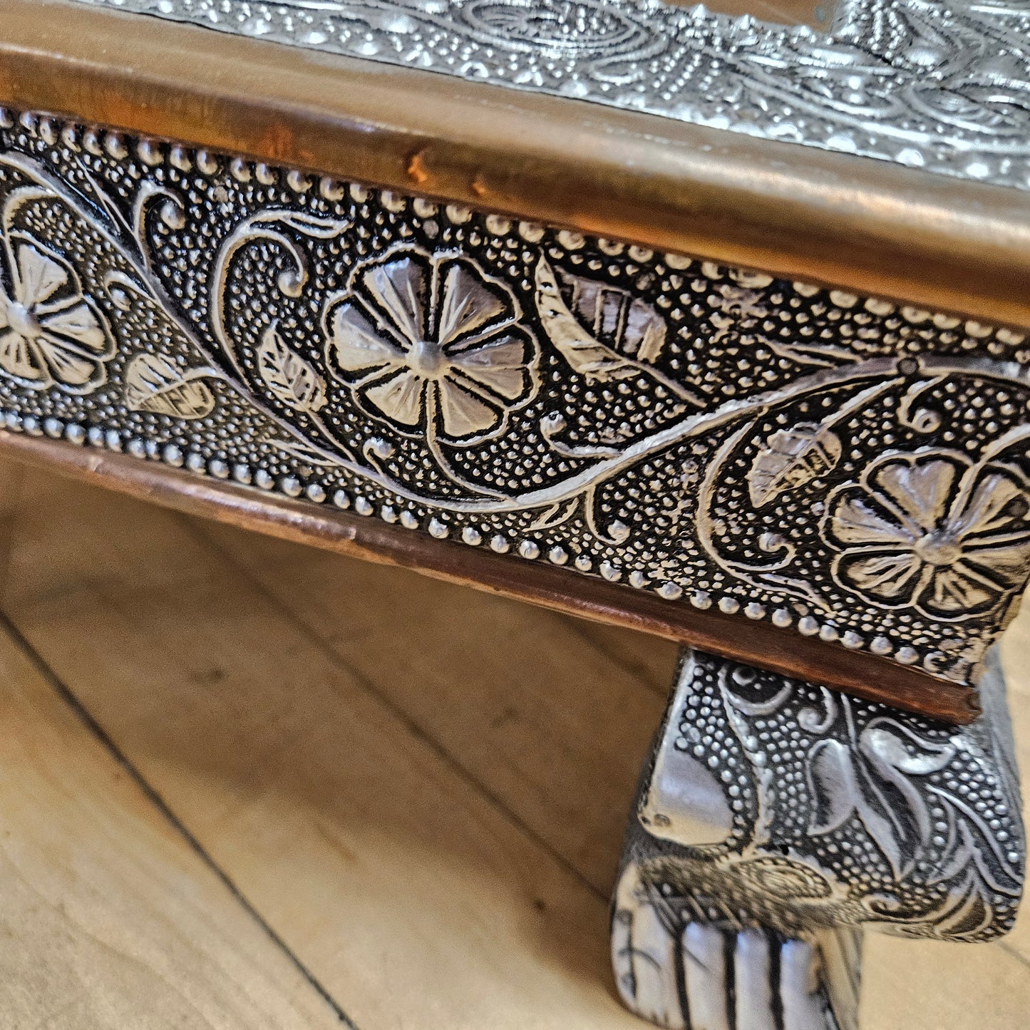 Beautiful Handmade Wooden Copper and Aluminum Mandala Altar Tables / Stands
