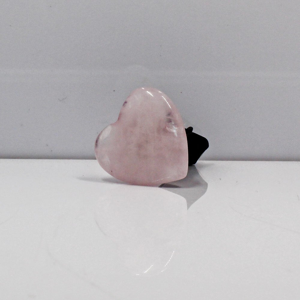 Crystal / Gemstone Heart Shaped Car Vent Clips 3/4" - Various