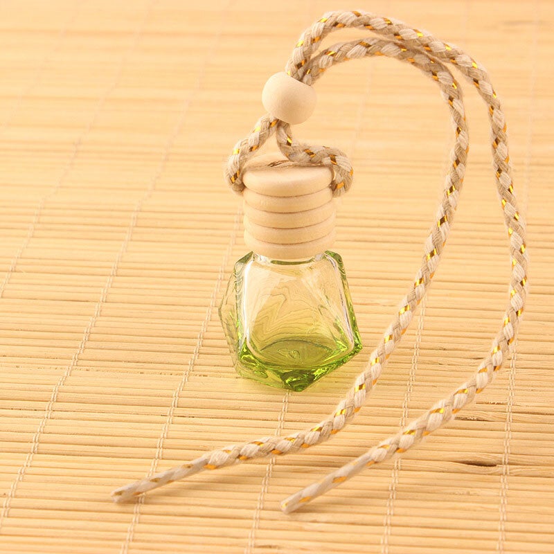 Colored Glass Wish / Spell Bottle with Wood Cap